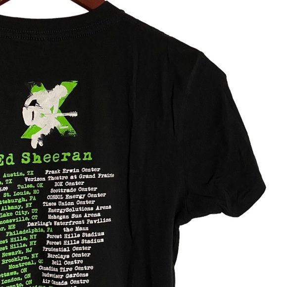 Rock Me Ed Sheeran X Tour Band Tee Shirt Black Green White Printed Slim Fit M - Picture 10 of 16